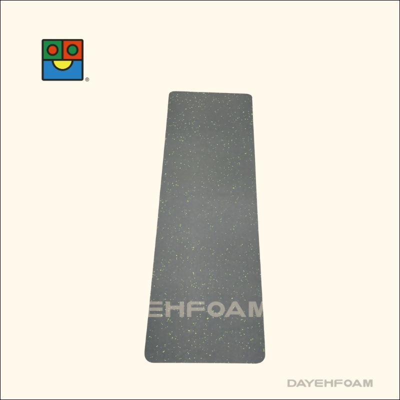 Recycled POE Yoga Mat-Green starry in Black sky- 6mm 61 x 183 cm, fold