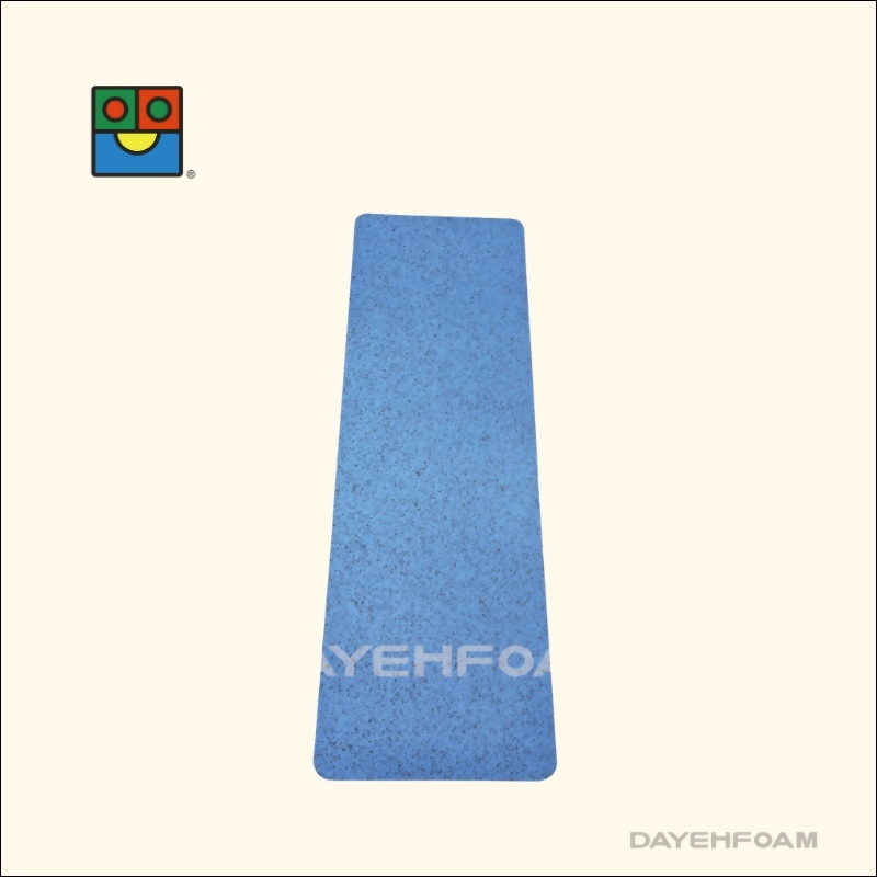 Recycled POE Yoga Mat-Blue/Black spots- 6mm 61cm x183cm, fold