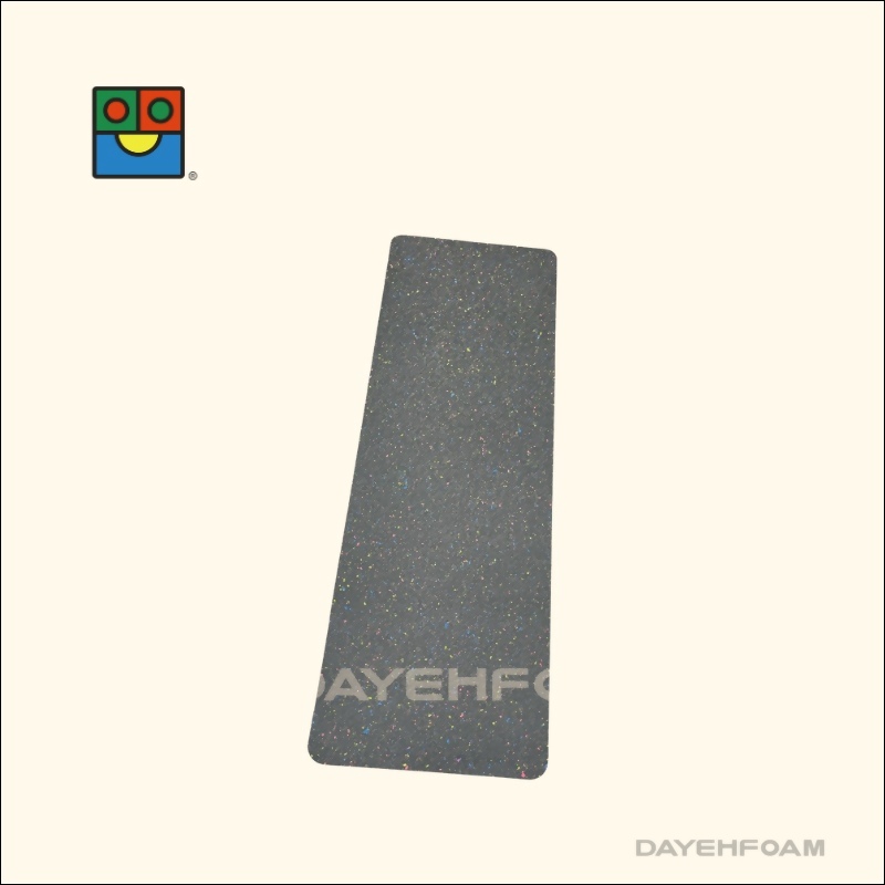 Recycled POE Yoga Mat-black/color spots-6mm 61cmx183cm, fold