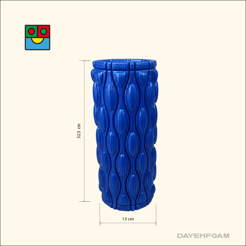 Yoga Foam Roller, EVA Foam,Blue, 32.5cm x Dia. 12.5cm, size