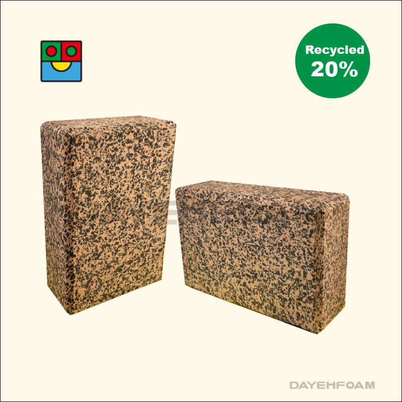 EVA泡綿回收料瑜珈磚 20%回收 3" x 6" x 9"