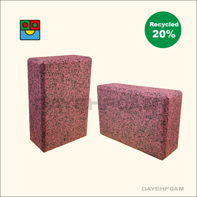 Recycled Yoga block 20%,EVA Foam Black Starry in Red-purple Sky,3"x6"x9"