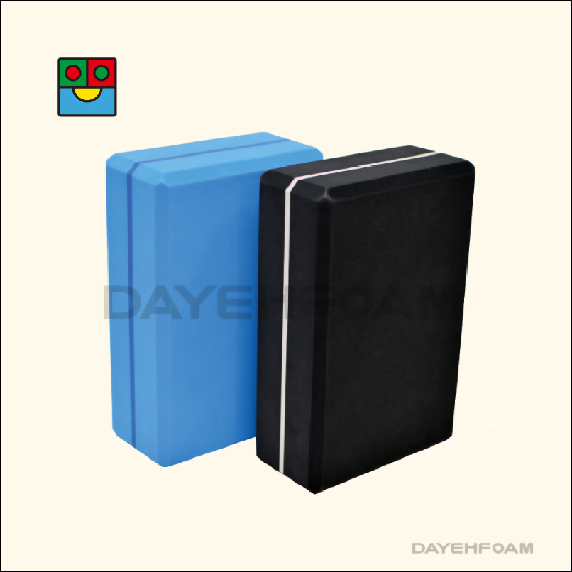 Yoga Brick Stripe Block, 9x6x3 inches , High density 50D