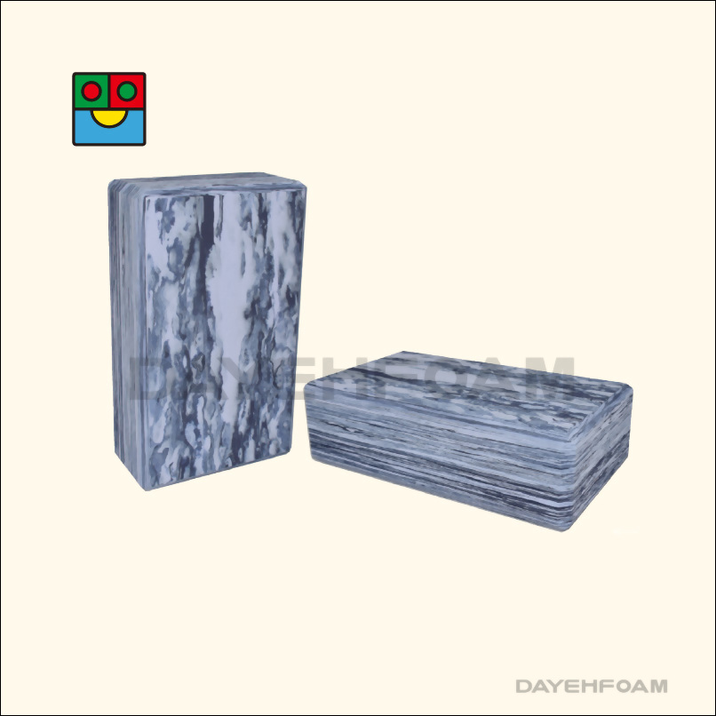 Yoga Brick Block, EVA foam ,Marble cloud Blue-light blue,3" x 6" x 9",35D