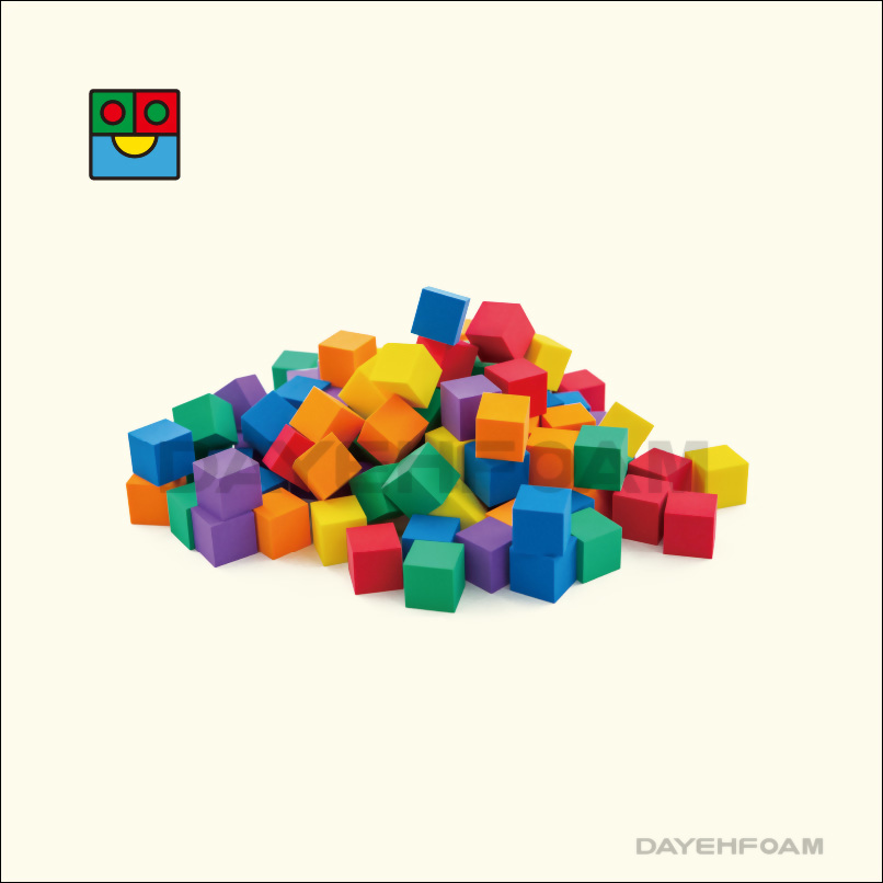 EVA Foam Colorful Cube Dice Set 25mm (1 inch) - Set of 120 pcs, Jar