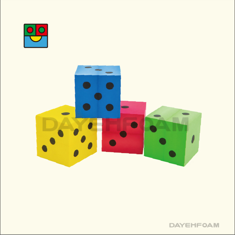 EVA Foam Dot Dice 10cm (4 inch) Red, Yellow, Blue, Green