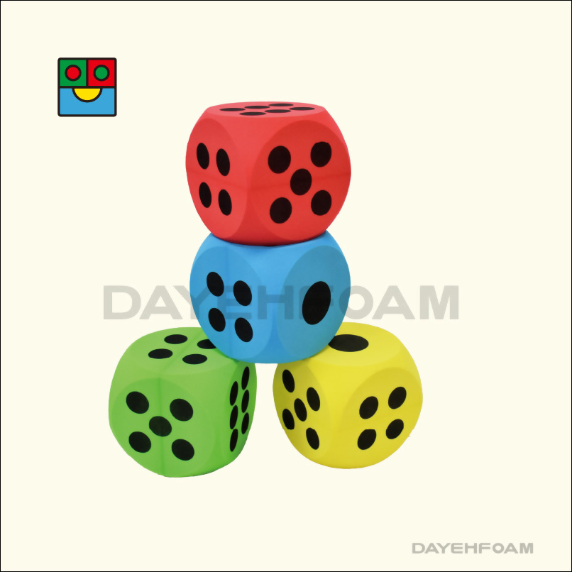 EVA 泡棉點數骰子10cm (4inch) 圓弧角 4 pcs/set
