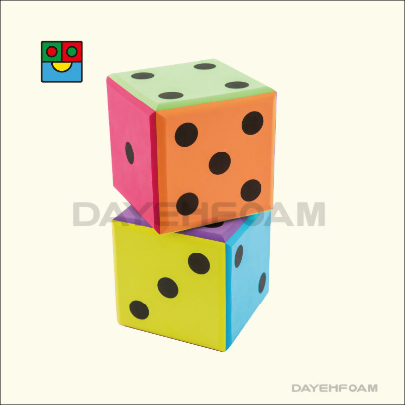 EVA 泡綿點數骰子 20cm(7-7/8 inch) 6面6色 圓角