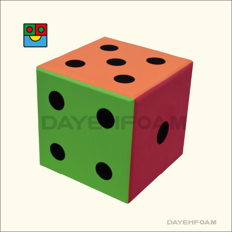 EVA Foam Dot Dice 30cm (12 inch) 6 Colors, 6 sides, Round Edges