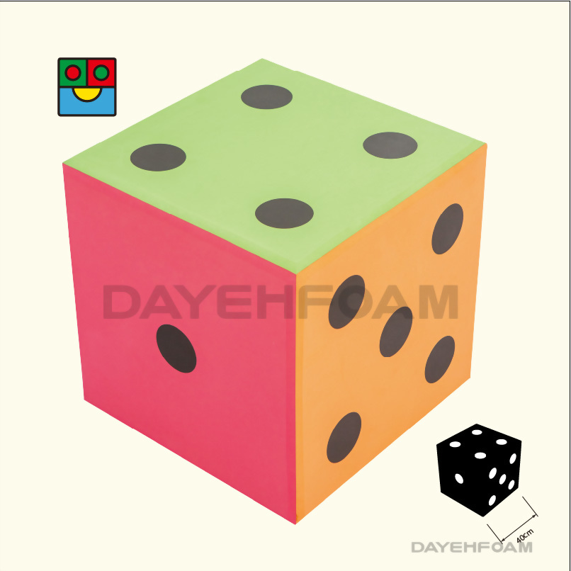 EVA Foam Dot Dice 40cm (15-3/4 inch) 6 color 6 face Round Edges, size
