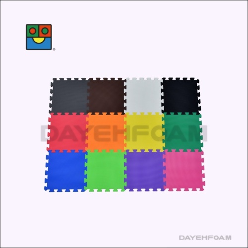 Interlocking Floor Mat, 15mm (9/16")Thick, EVA Foam Mat, 32cmx32cm : Colorful