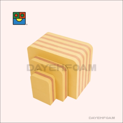 EVA Foam Multi-function Table & Stool 47.5 x 27 x 40cm : Brown Color Stripe - Set of 3 pcs