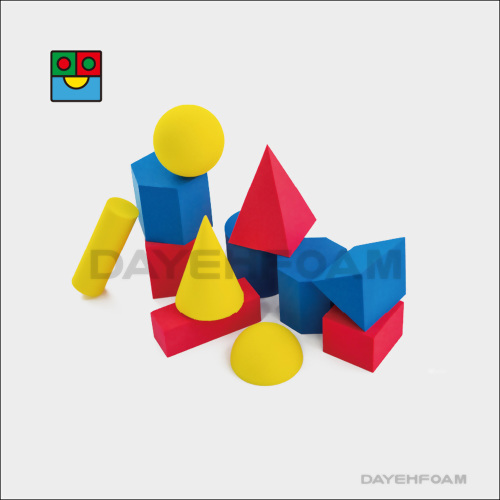 EVA Foam Geometric Solids 50mm(2 inch) : 3 Color - Set of 12 pcs