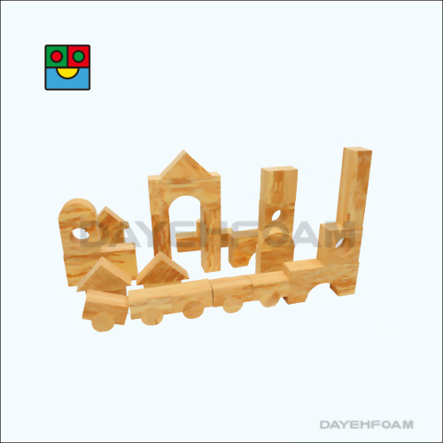 Large Soft Wood-Like EVA Foam Building Blocks – 40 pcs