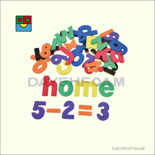 磁性EVA泡綿英文字母和數字組（大寫) : 6 色- 43 pcs/set