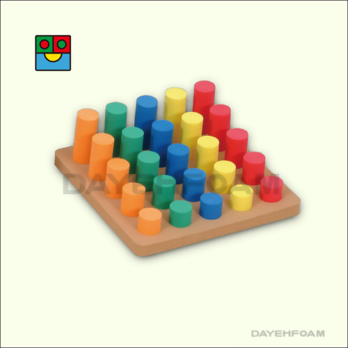 蒙特梭利EVA泡綿圓柱型分類&比長短組 : 5色 - 25片組