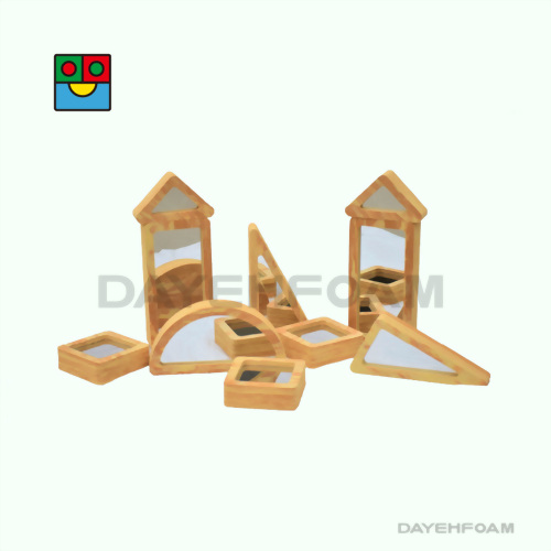 Soft Creative Wood-like Foam Mirror Blocks - Set of 10 pcs