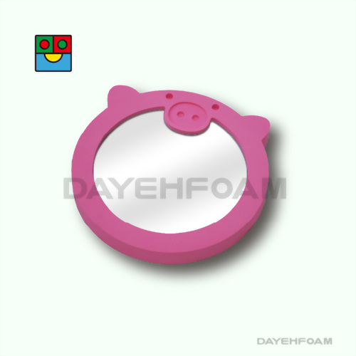 Soft EVA Foam Animal Mirror - Pig : Pink