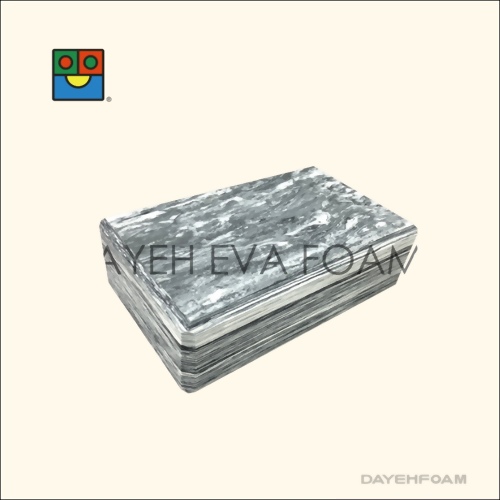 Yoga Brick Block, EVA foam ,Marble cloud black-white,9x6x3 inches,35D