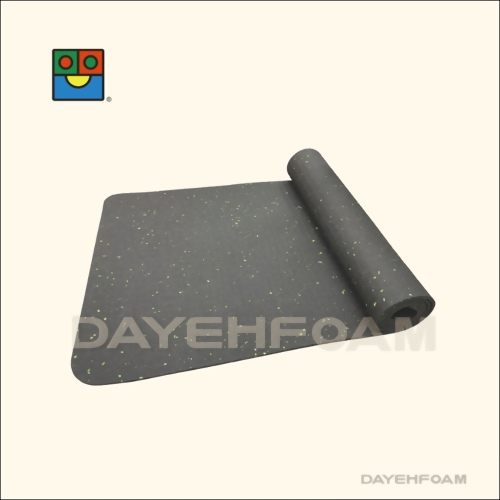 Recycled POE Yoga Mat-Green starry in Black sky- 6mm 61 x 183 cm