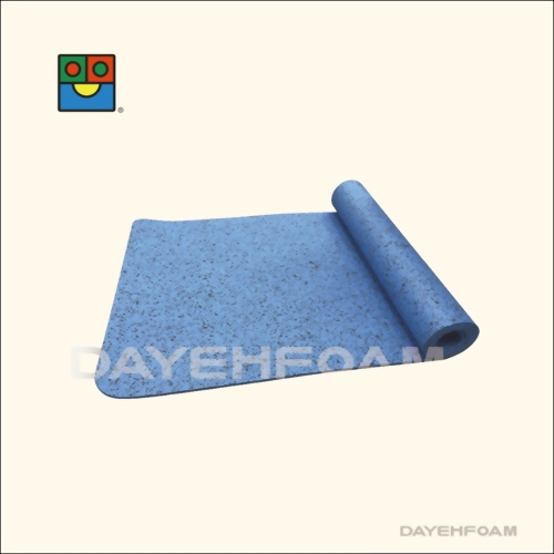 Recycled POE Yoga Mat-Blue/Black spots- 6mm 61cm x183cm