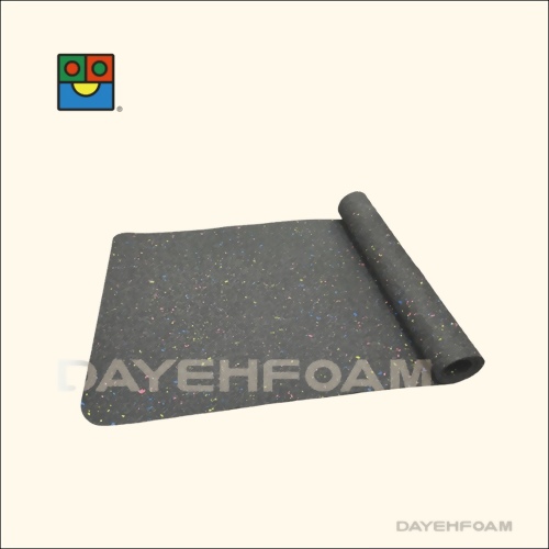 Recycled POE Yoga Mat-black/color spots-6mm 61cmx183cm