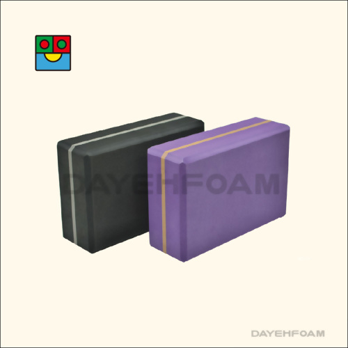 Yoga Brick Stripe Block, 9x6x3 inches, High density