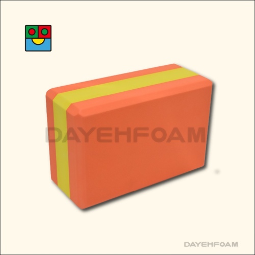 Yoga Brick Stripe Block, 9x6x4 inches, High density EVA Foam 50D