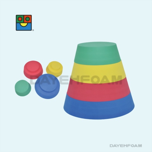 EVA Foam Jump Circle Box 48cm x 48cm x 48cm : Red,Yellow, Blue, Green - Set of 4 pcs