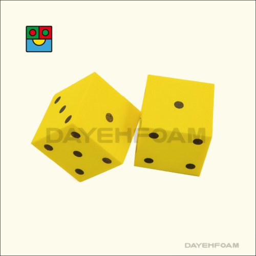 EVA Foam Dot Dice 50mm (2 inch) : Yellow - Set of 2 pcs