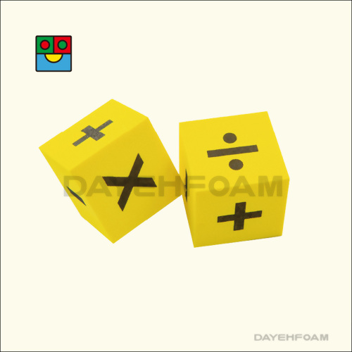 EVA Foam Operation Dice 50mm (2 inch) Yellow - Set of 2 pcs