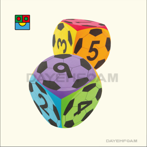 彩色EVA 泡綿足球數字骰子 20cm (7-7/8 inch) 圓弧角