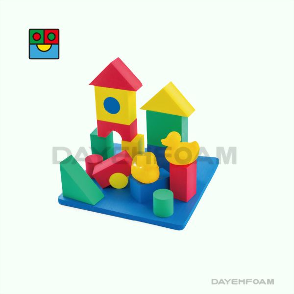 Foam Bath Toy Floating Blocks : 4 Color - Set of 16 pcs