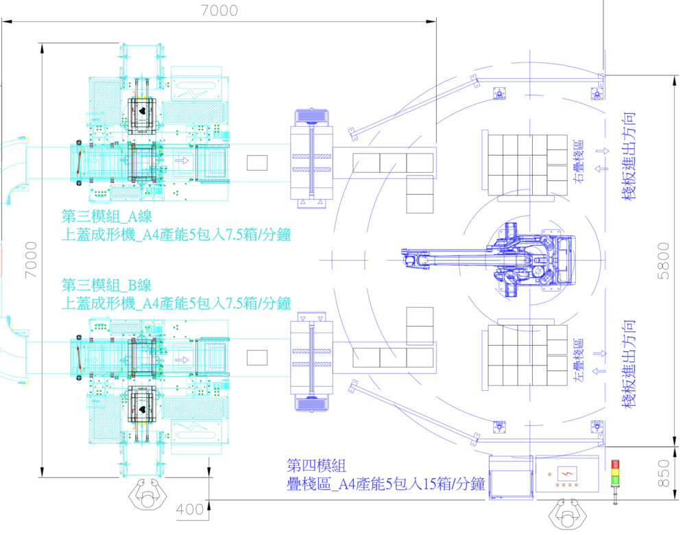 Conveyor & Robot Arm Palletizing