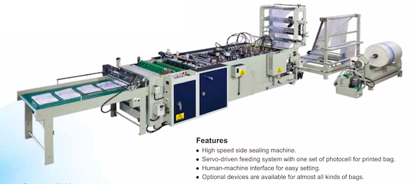FULLY AUTOMATIC SIDE SEALING MACHINE FOR PP, OPP BOPP, CPP, LDPE, HDPE
