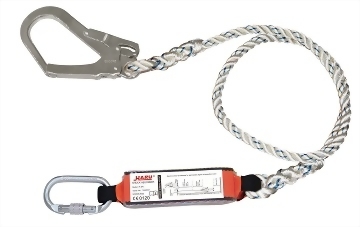 R-150BK / R-200BK Nylon Rope Absorber Lanyard - Single Snap Hook