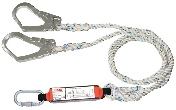 R-150B2K / R-200B2K Nylon Rope Absorber Lanyard - Double Snap Hook