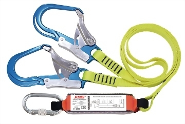 W-150B2K / W-200B2K Webbing Rope Absorber Lanyard - Double Snap Hook
