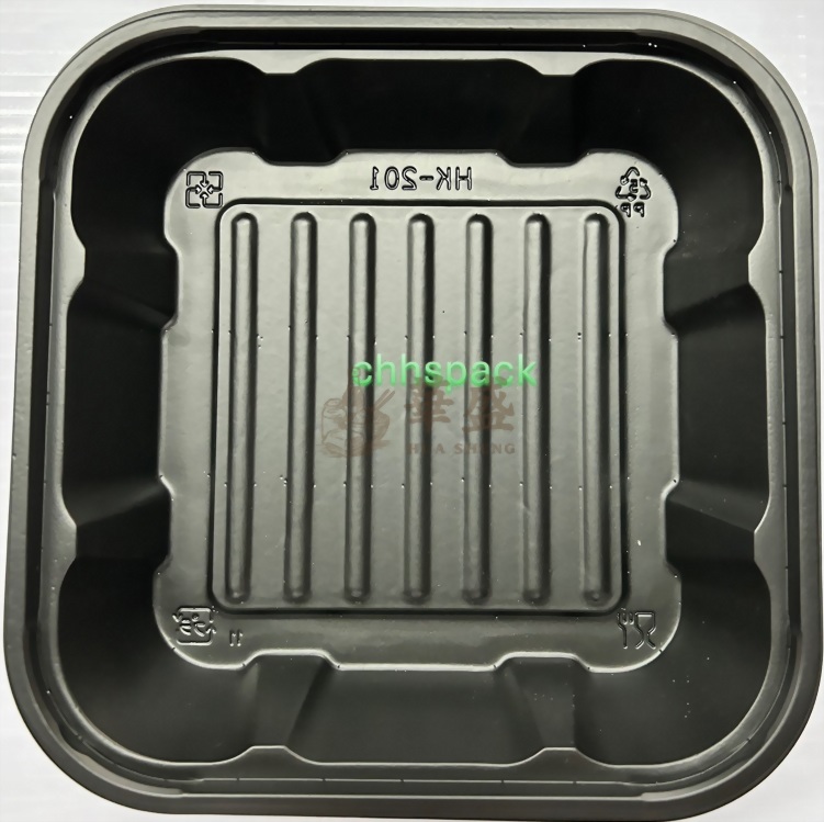 坤益 HK201 [ 1格 ]  黑色餐盒 ( 含蓋 ）50 入