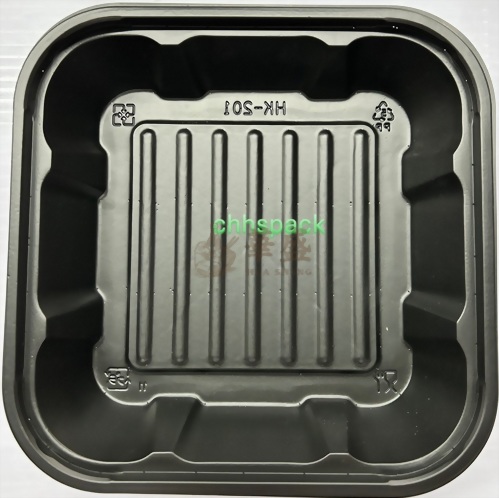 坤益 HK201 [ 1格 ]  黑色餐盒 ( 含蓋 ）50 入