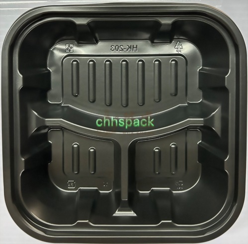 坤益 HK203 [ 3格 ] 黑色餐盒 ( 含蓋 ）50 入