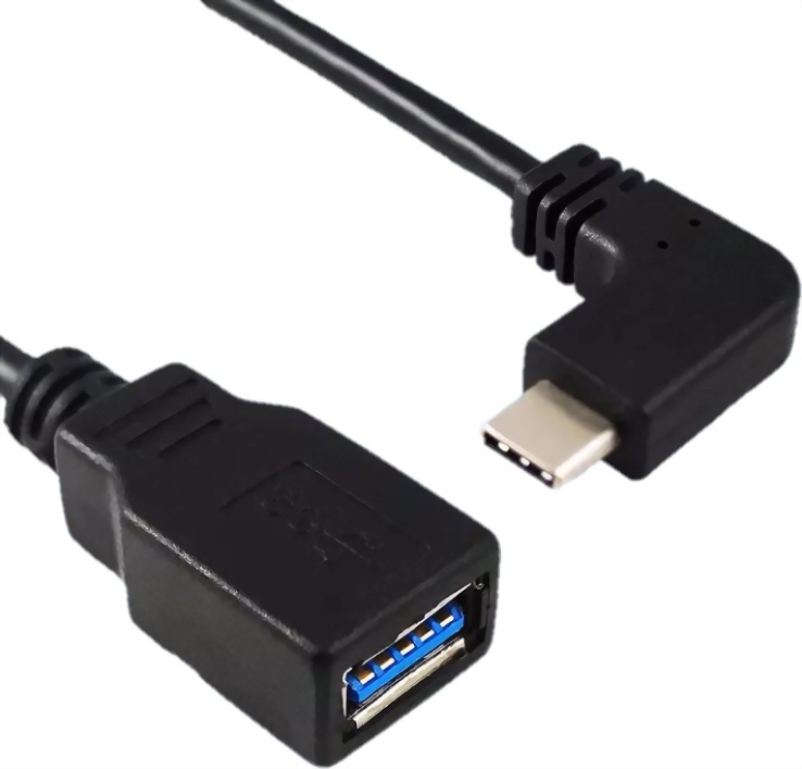 USB線3.0母頭對Type C 90度公頭