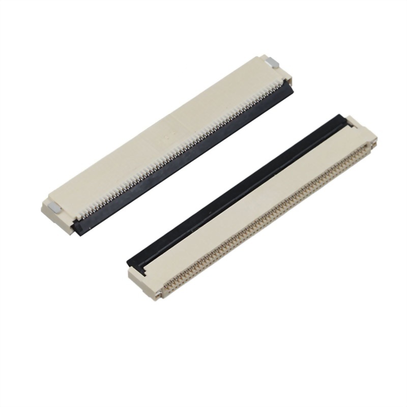 FFC/FPC連接器0.5mm ZIF SMD R/A 雙面接觸 後掀蓋式 高度2.0mm