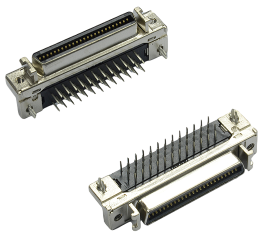 SCSI CN型50P母座板端彎插