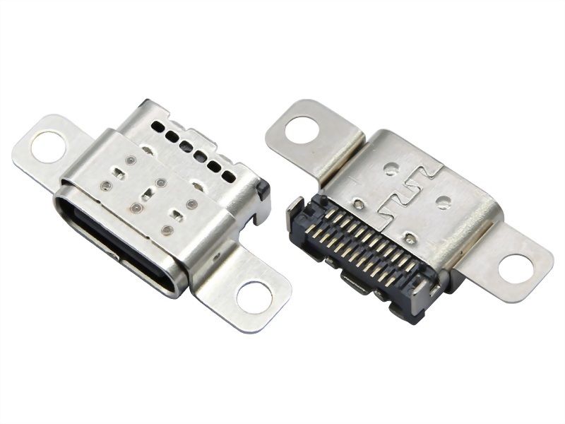 USB連接器TYPE C 3.1 24 PIN SMT 帶螺絲孔