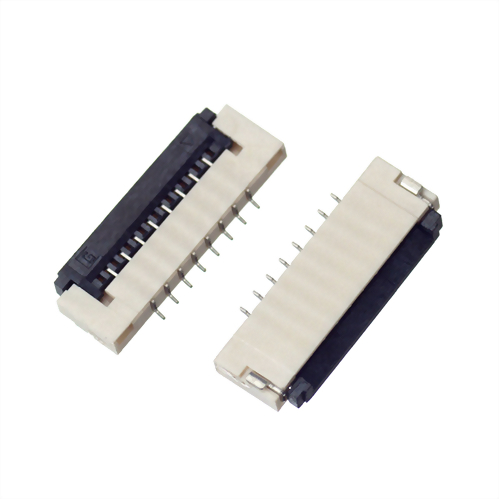 FFC/FPC連接器1.0mm ZIF SMD R/A 下接觸 掀蓋式 高度1.5mm