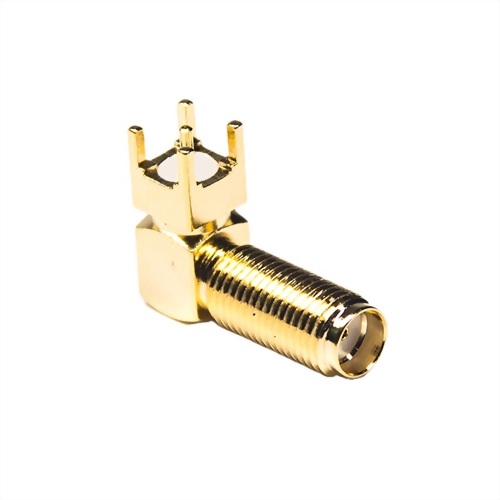 SMA Connector, Through-Hole Mount Right-Angle Gold-Plated 50-Ohm