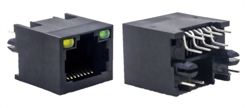 DIP RJ45插座帶LED燈 非屏蔽 180度