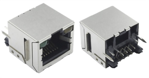 DIP RJ45插座帶LED燈 屏蔽 180度