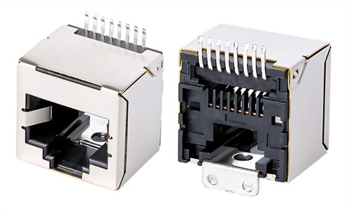 SMT RJ45 插座 屏蔽 180度